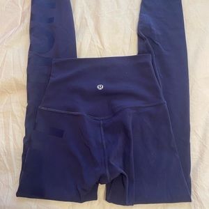 Navy align leggings in size 0, lululemon logo on the leg, hardly worn